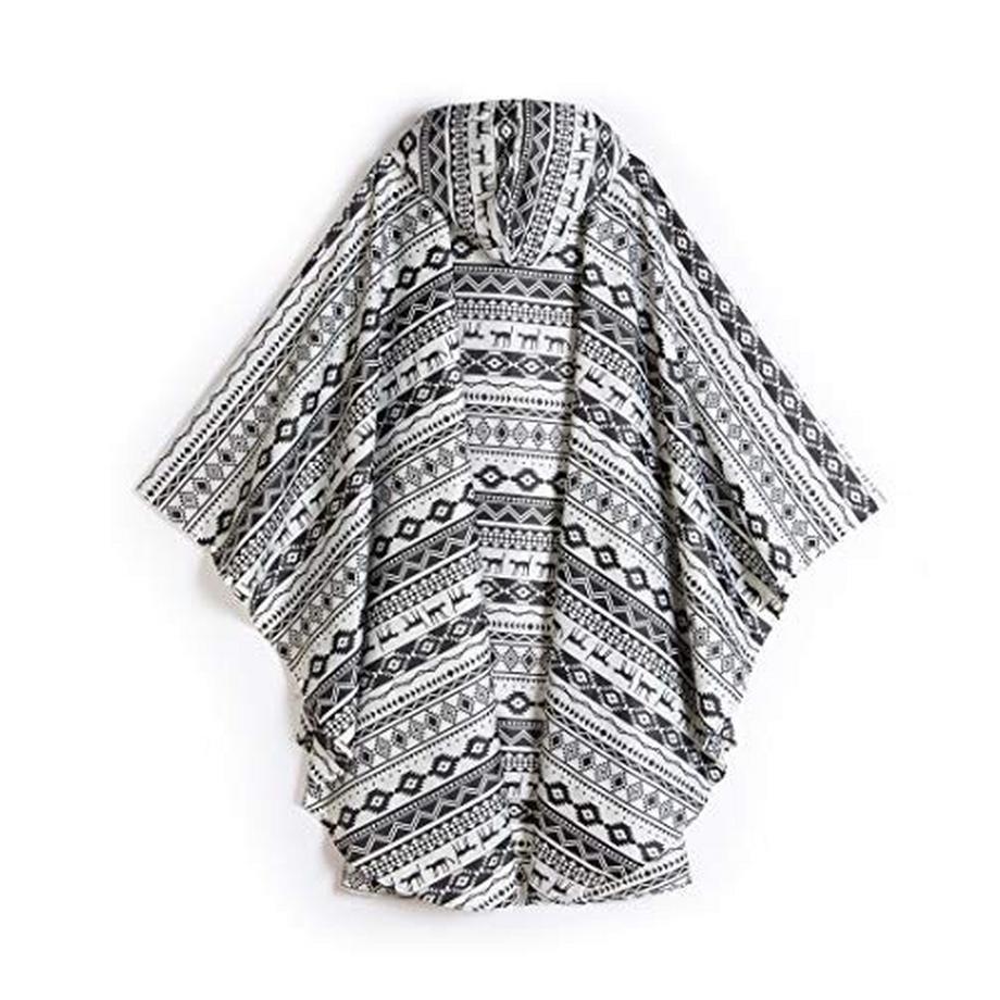 Alopini Stylischer wasserdichter Regenponcho mit Kapuze Reissverschluss  