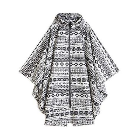 Alopini Poncho antipioggia elegante impermeabile con cappuccio e cerniera  