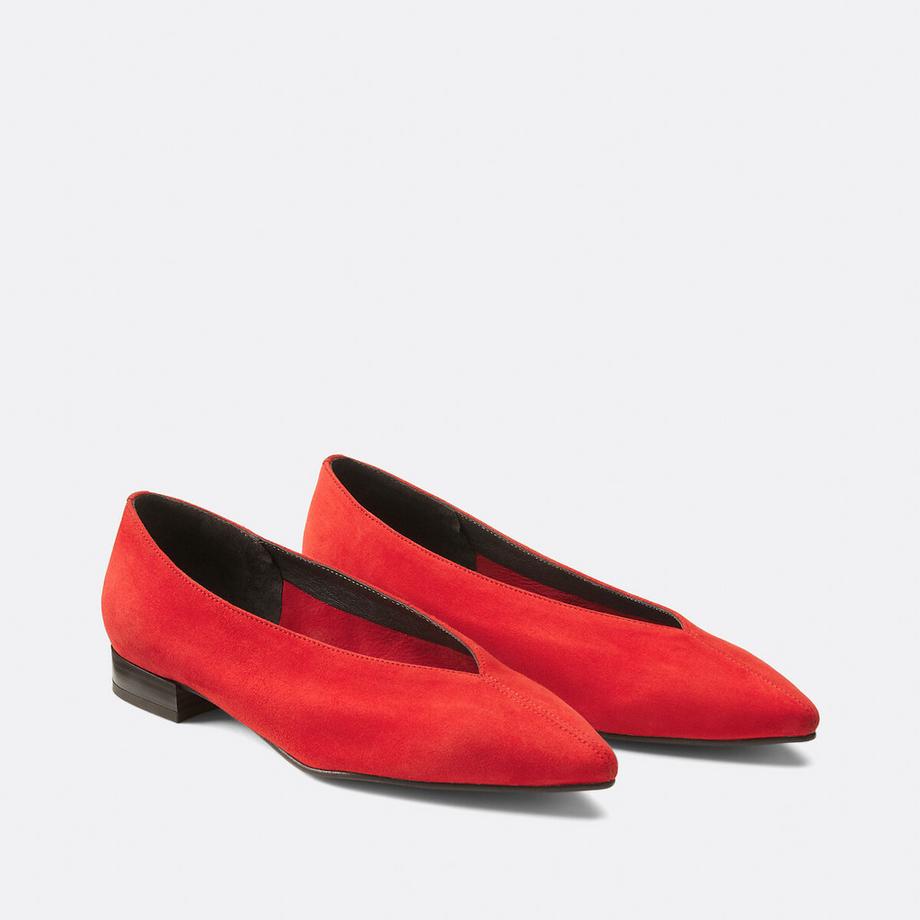 La Redoute Collections Flache Lederballerinas mit spitzer Zehenkappe  