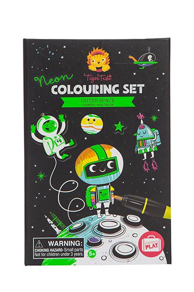 Image of Weltall, Neon Ausmalset mit Stickers Weltall, Neon Ausmalset mit Stickers