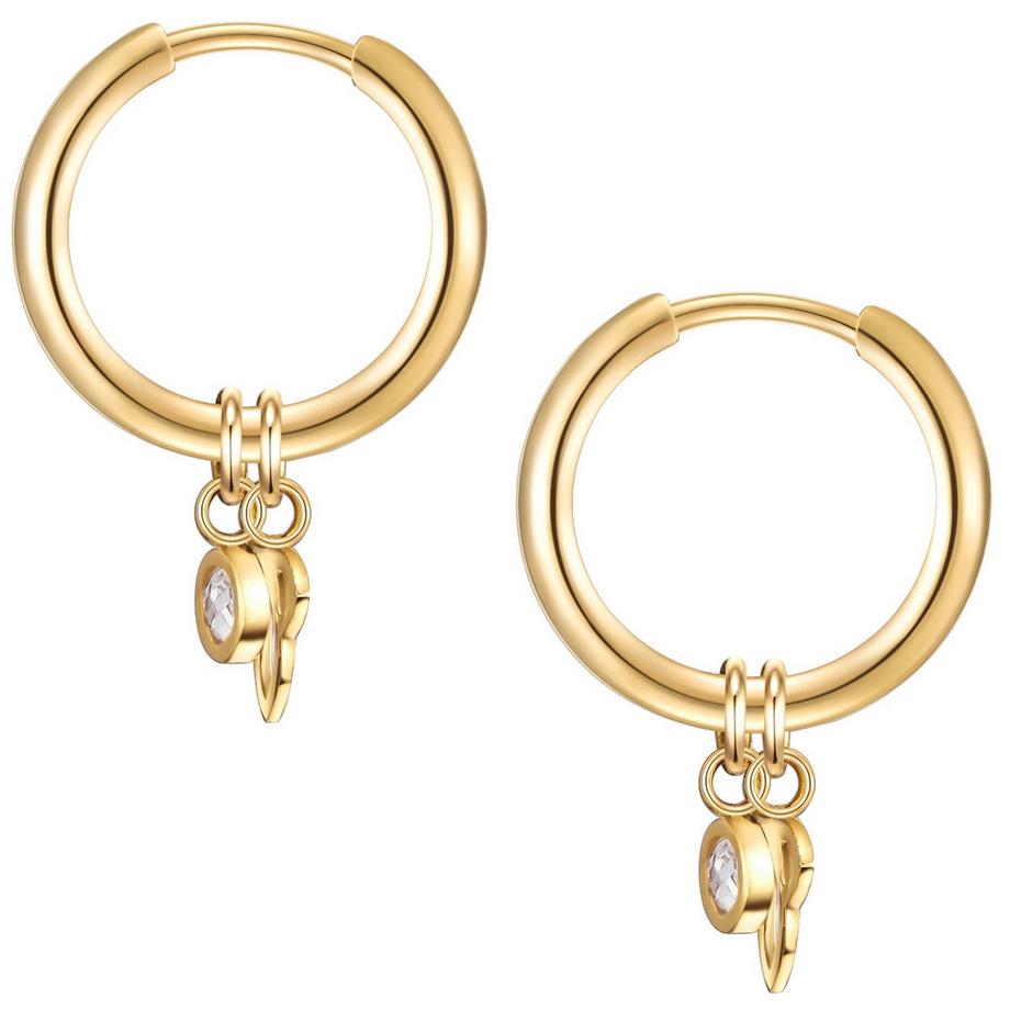 Lulu & Jane  Creolen Edelstahl gelbgold Preciosa 