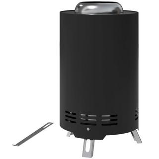 Northio Braciere Ø16x25cm in acciaio inox braciere con attizzatoio braciere senza fumo braciere per giardino, balcone terrazza, barbecue all'aperto campeggio nero Aosom  