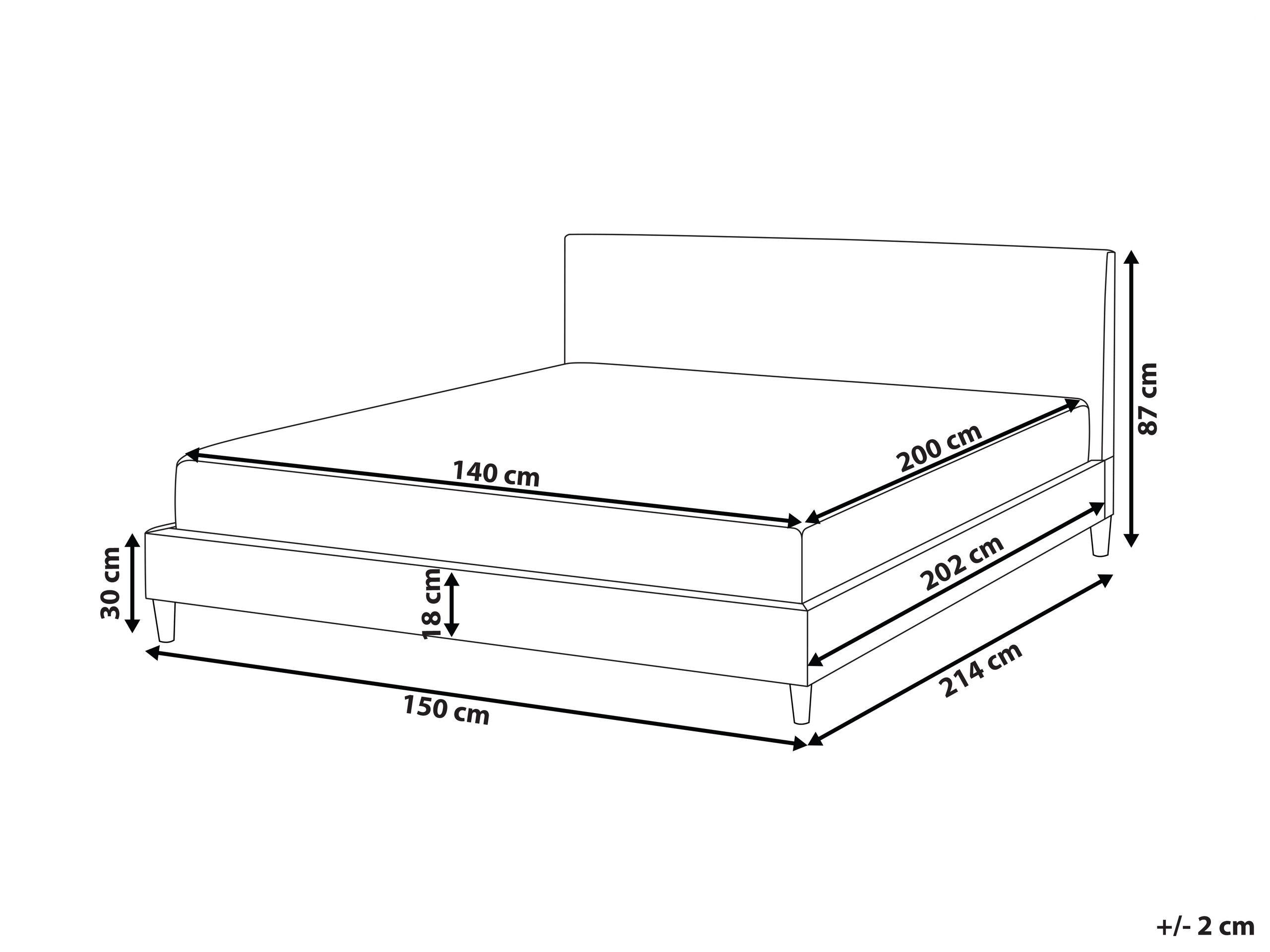 Beliani Letto en Velluto Moderno FITOU  