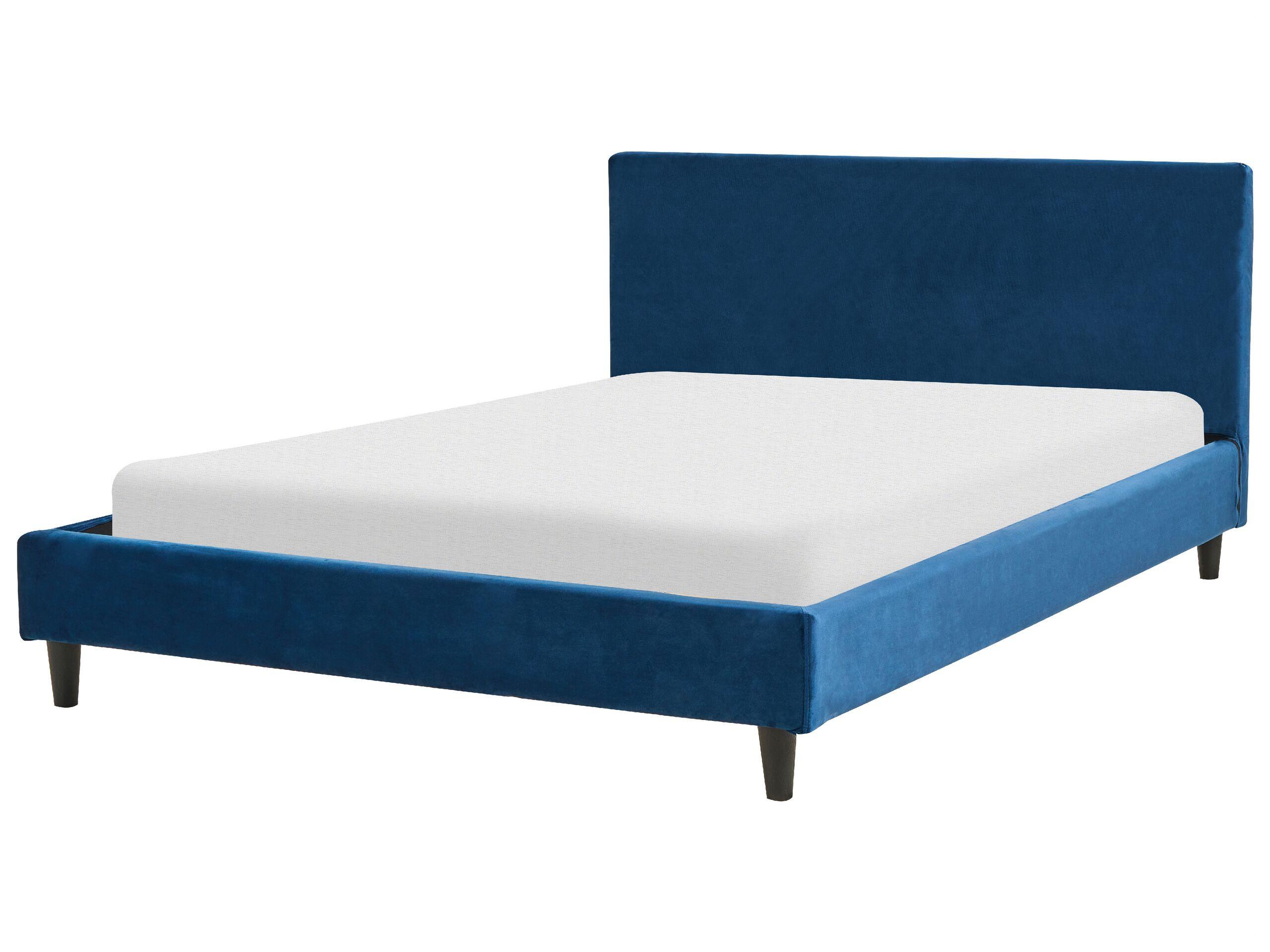 Beliani Letto con rete a doghe en Velluto Moderno FITOU  