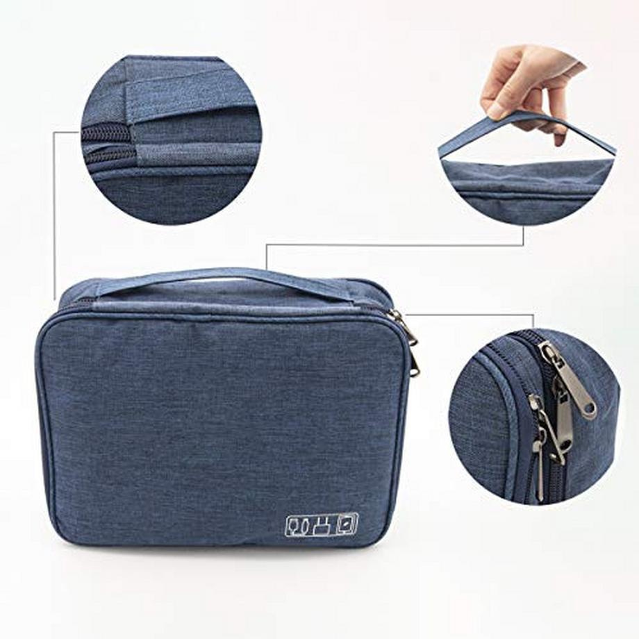 Only-bags.store  Kabel-Organizer-Tasche, wasserdichte Kabeltasche, Tasche mit fester Platte, elektronische Tasche, doppelschichtig 