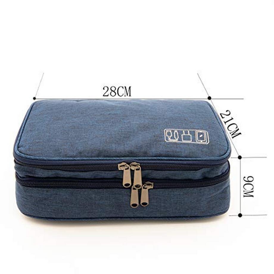 Only-bags.store  Kabel-Organizer-Tasche, wasserdichte Kabeltasche, Tasche mit fester Platte, elektronische Tasche, doppelschichtig 
