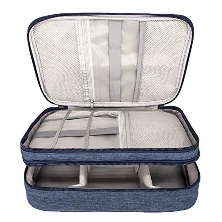 Only-bags.store  Kabel-Organizer-Tasche, wasserdichte Kabeltasche, Tasche mit fester Platte, elektronische Tasche, doppelschichtig 