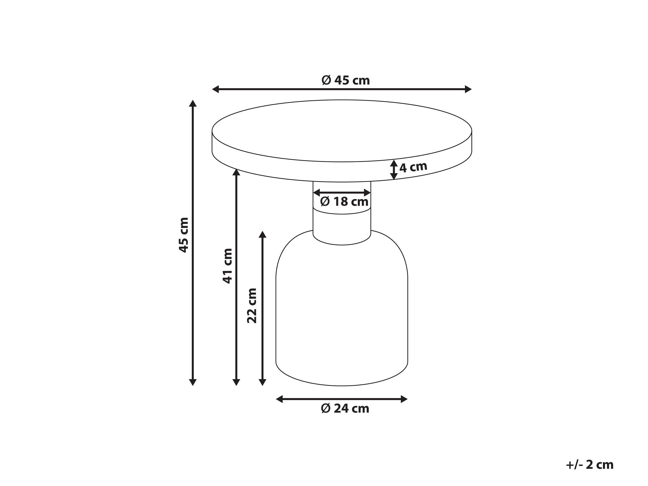 Beliani Table d'appoint en Métal Moderne LOMITA  