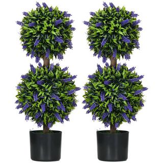 Northio Set di 2 piante artificiali, pianta artificiale resistente ai raggi UV in vaso da fiori, pianta d'appartamento da 70 cm con lavanda per soggiorno, giardino  