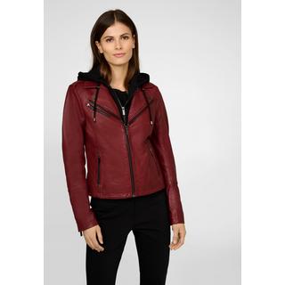 RICANO  Lederjacke Laura, Bikerstil mit abnehmbarer Kapuze 