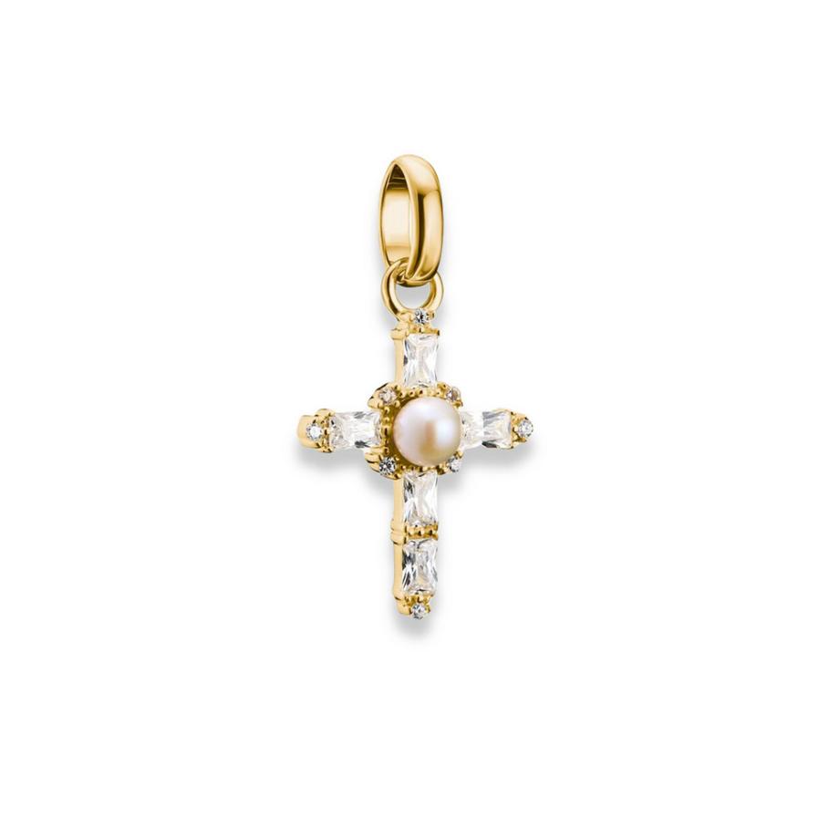 Pendentif charm croix vintage Connect plaqué