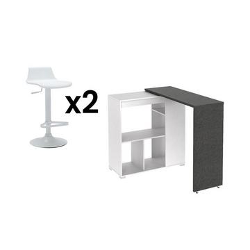 Sparset Hausbar Barmöbel SATURNE + 2 Barhocker CALAS