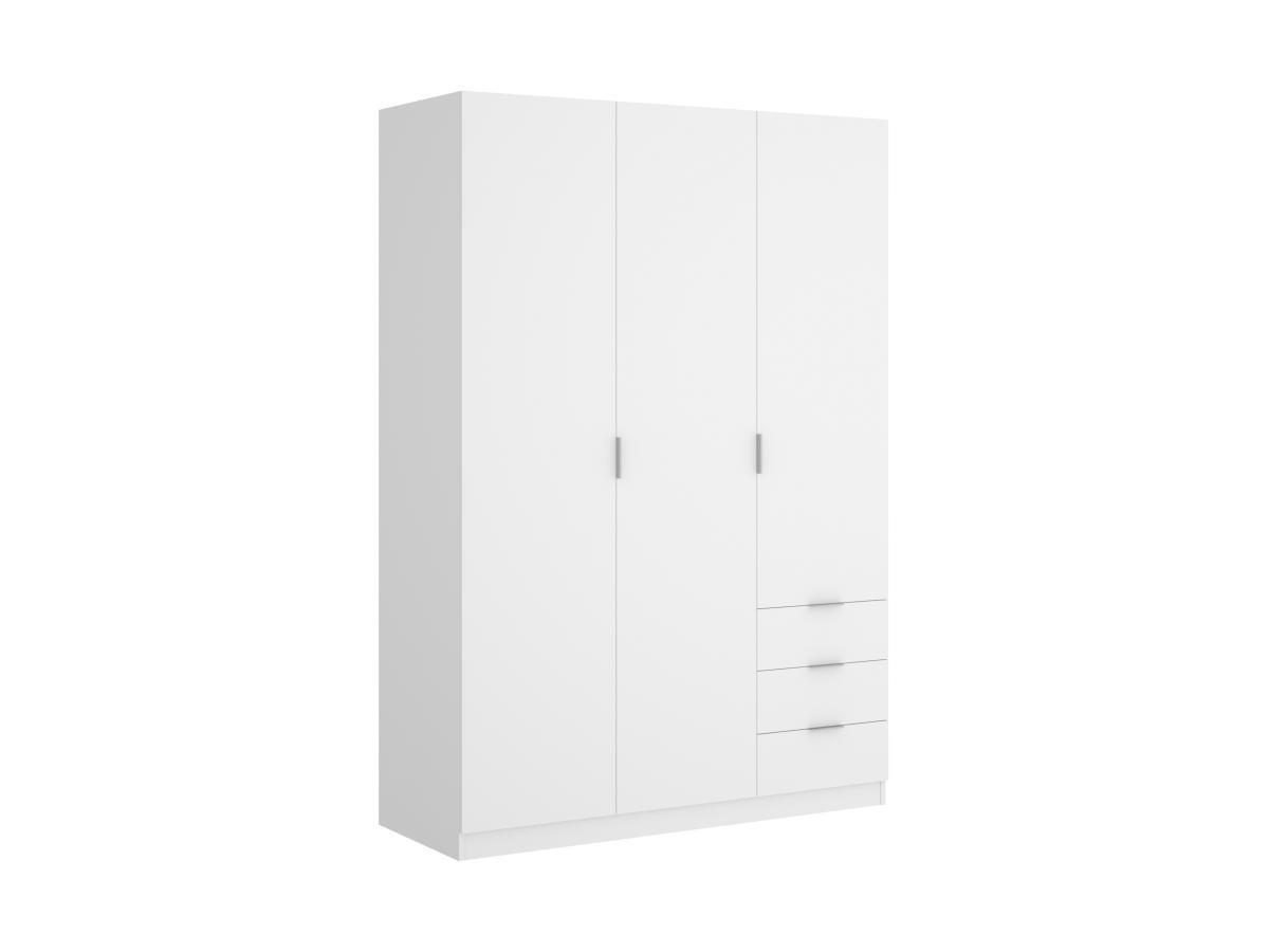 Image of Kleiderschrank Mit 3 Türen & 3 Schubladen - 121 Cm - Weiß - Listowel Unisex Weiss ONE SIZE