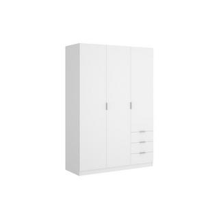 Vente-unique  Armoire 3 portes et 3 tiroirs - L121 cm - Blanc - LISTOWEL 