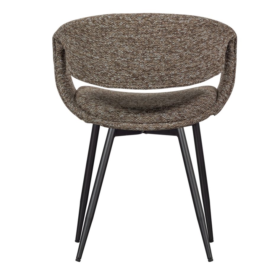 mutoni Poltrona Yossi marrone con base in metallo nero  