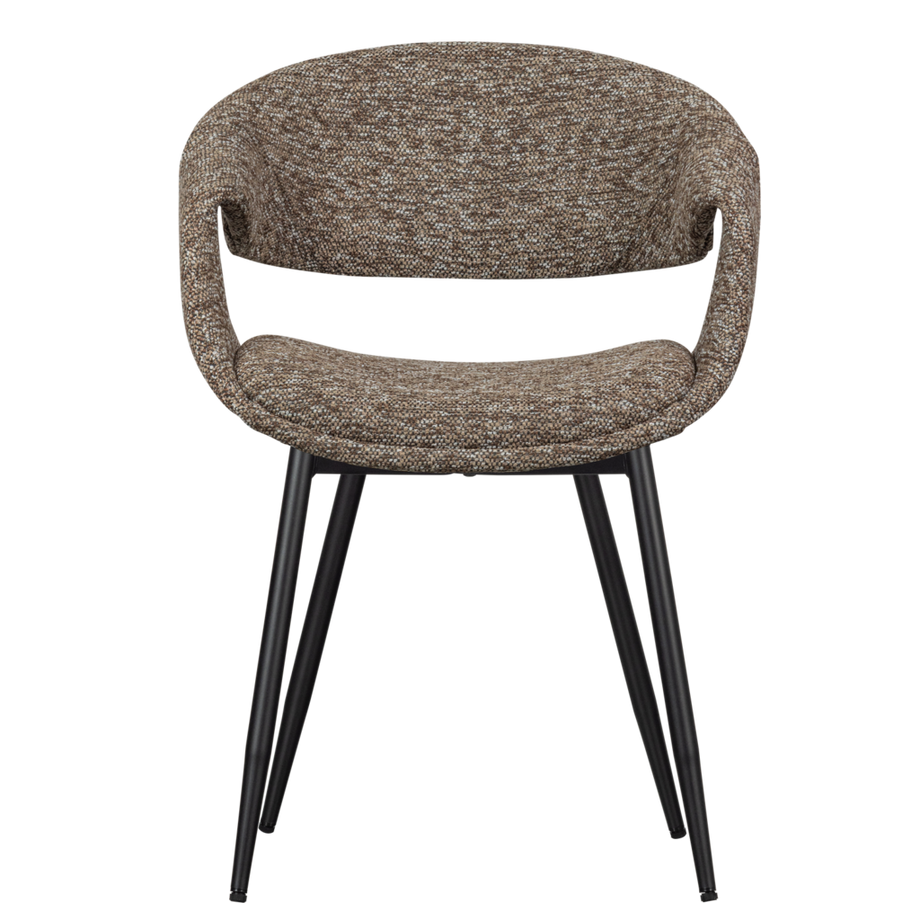 mutoni Poltrona Yossi marrone con base in metallo nero  