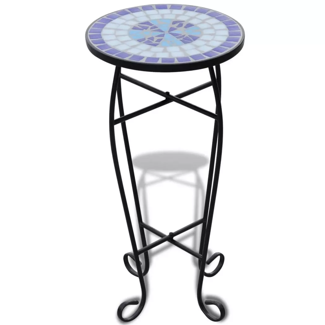 Table d'appoint Mosaïque Bleu et blanc Vidaxl
