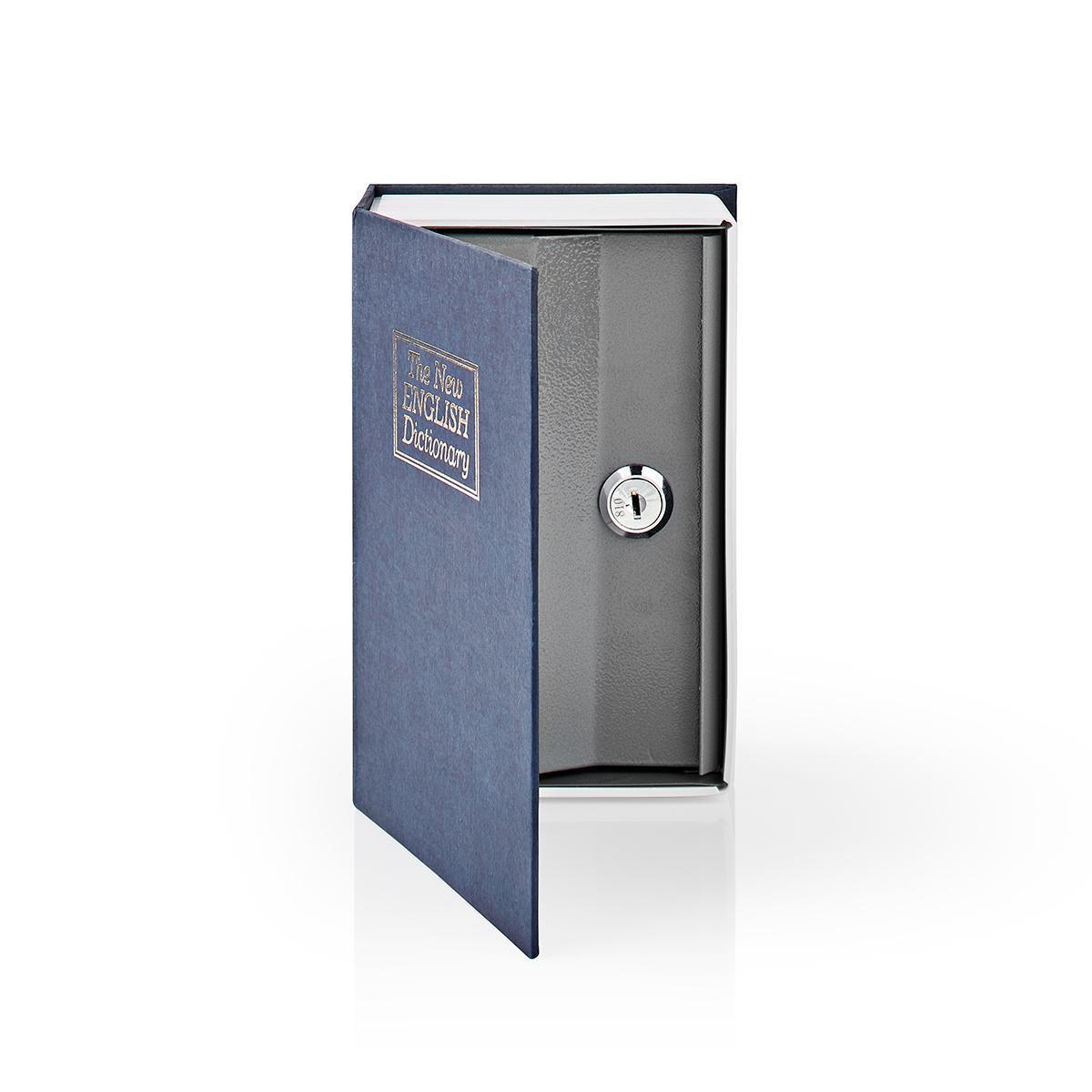 Nedis Cassaforte a libro | Foro per la chiave | Interno | Piccolo | Volume interno: 0,86 l | 2 chiavi incluse | Blu / Argento.  