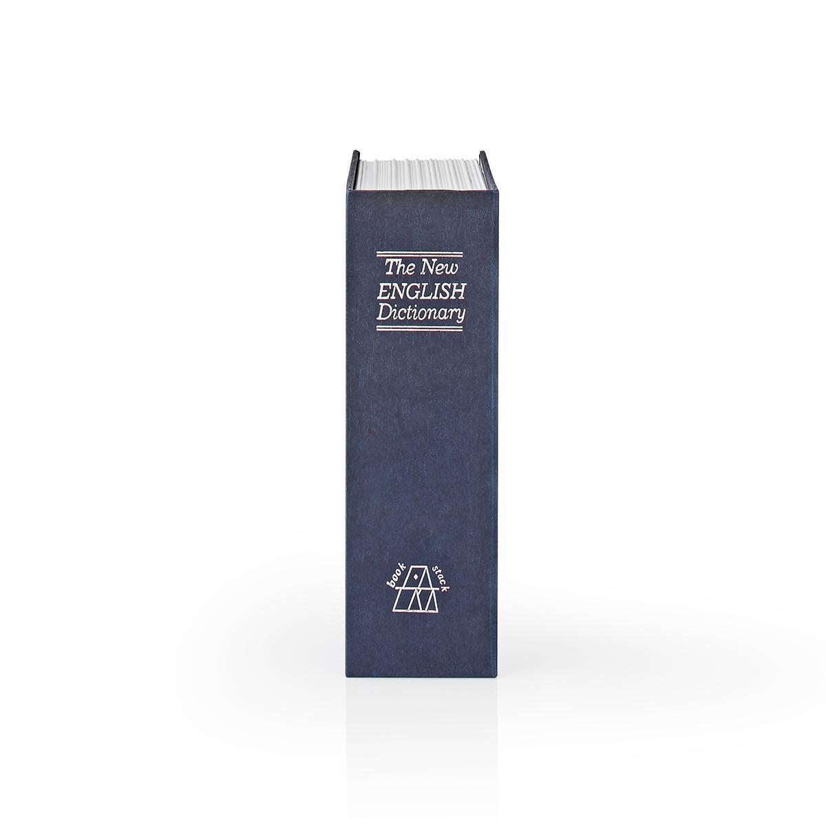 Nedis Coffre-fort | Coffre à livres | Trou de serrure | Intérieur | Petit | Volume intérieur : 0,86 l | 2 clés incluses | Bleu / Argent.  