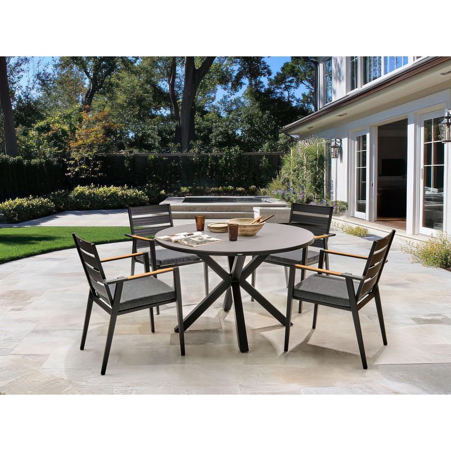 Beliani Salle à manger de jardin avec chaises en Aluminium Industriel MALETTO/TAVIANO  