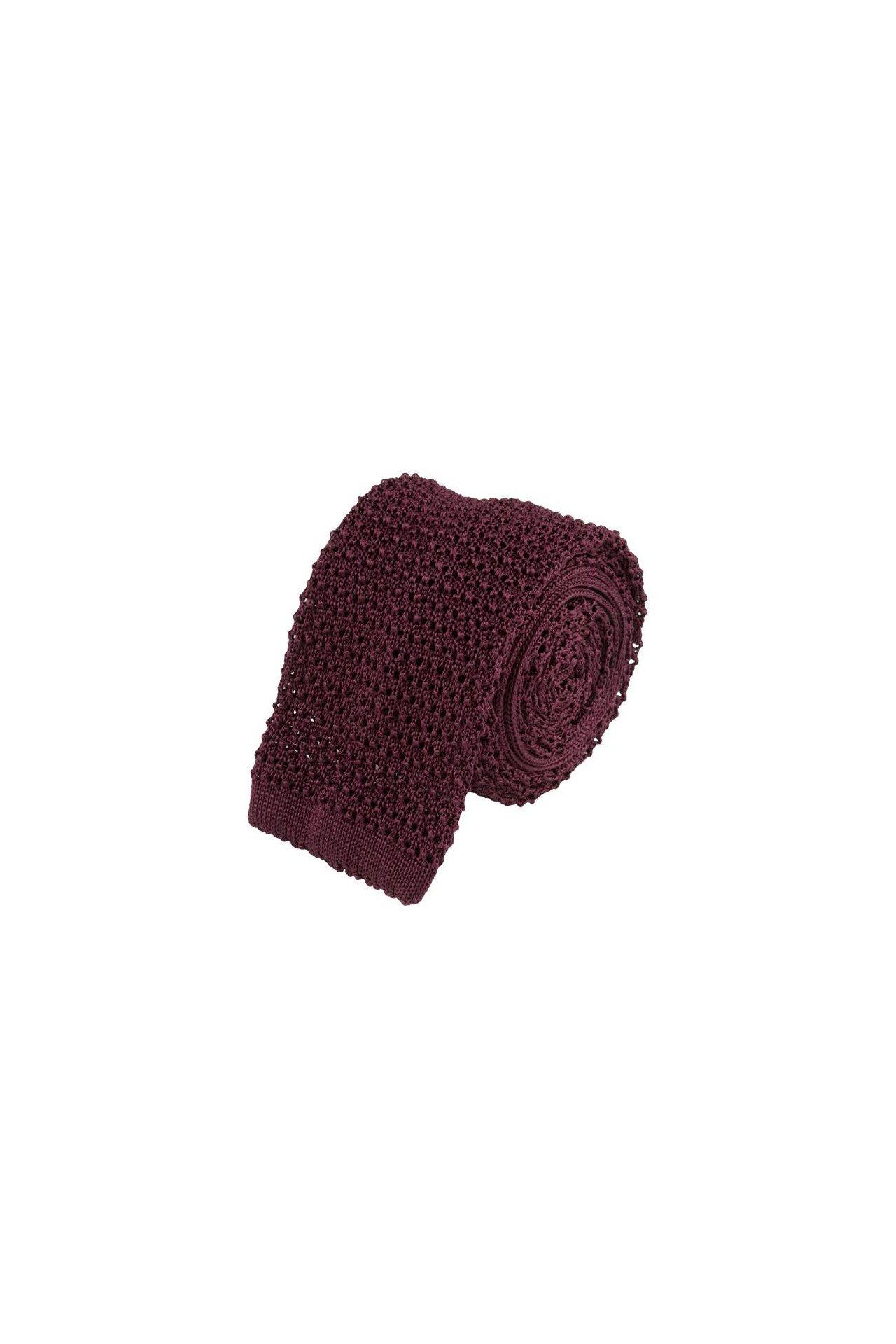 Image of Krawatte Aus Seidenstrick Herren Bordeaux ONE SIZE