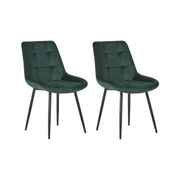 Lot de 2 chaises de salle à manger en Velours Moderne MELROSE
