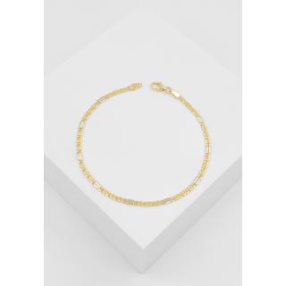 MUAU Schmuck  Bracelet fantasy bicolore or jaune/blanc 750, 2.5mm, 19cm 