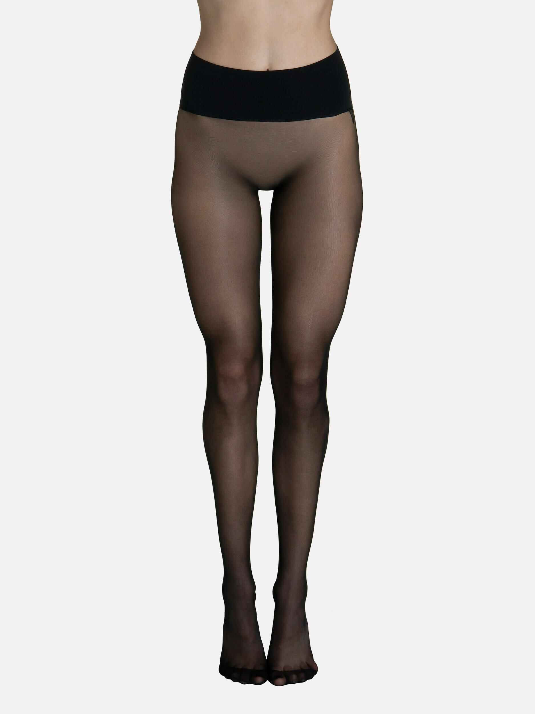 Image of Strumpfhose 15 Den Nahtloser Gürtel 10cm Invisible Damen Schwarz S