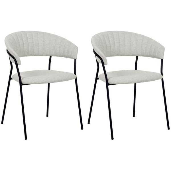 Image of Armlehnstuhl Belle hellgrau (2er-Set) Armlehnstuhl Belle hellgrau (2er-Set)
