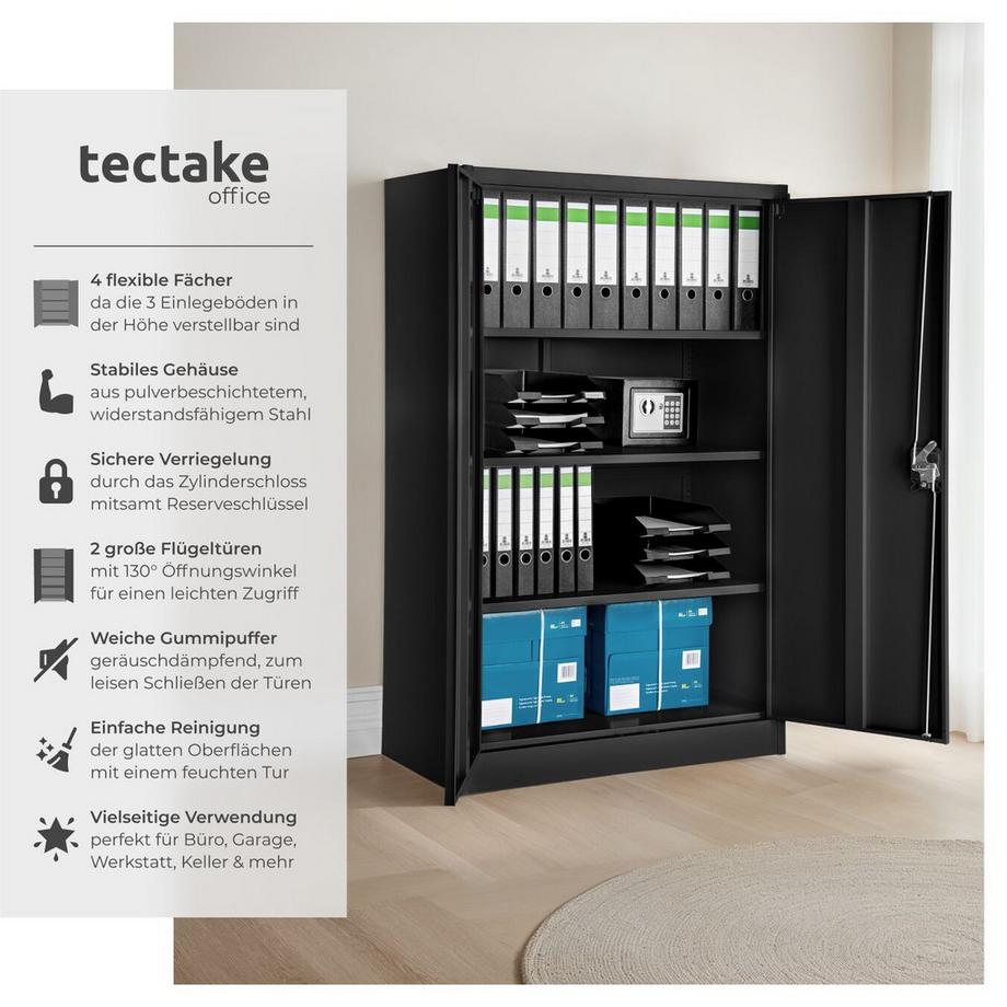 Tectake Armoire de classement en métal  en acier lâqué époxy  