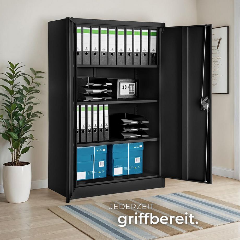 Tectake Armoire de classement en métal  en acier lâqué époxy  