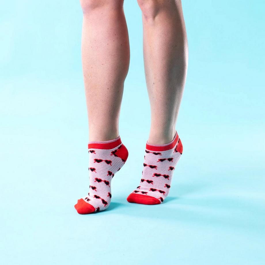 CABAIA Sandra & Laurene Calzini Corti a Righe Cuore  