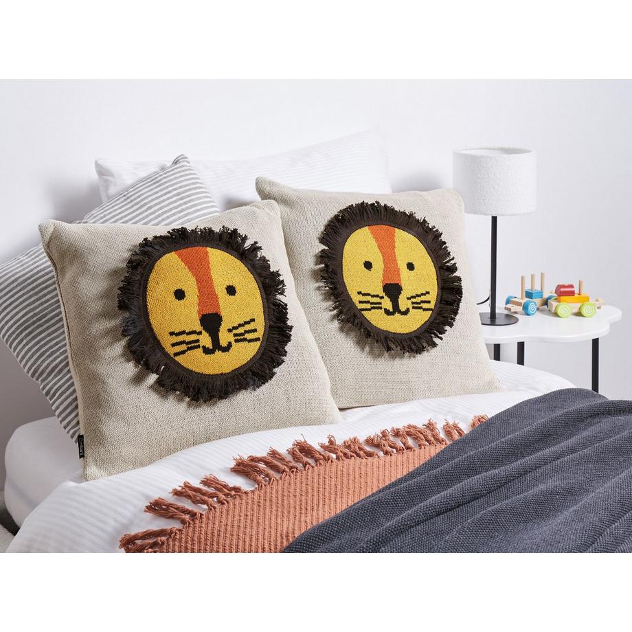 Beliani Lot de 2 coussins décoratifs en Coton Moderne SARANGAR  