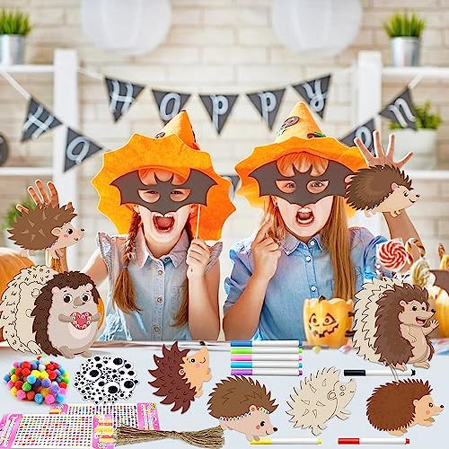 Activity-board  Igel-Bastelset für Kinder, 227-teiliges Igel-Bastelset aus Holz, Igel-Bastelsets zum Erntedankfest 