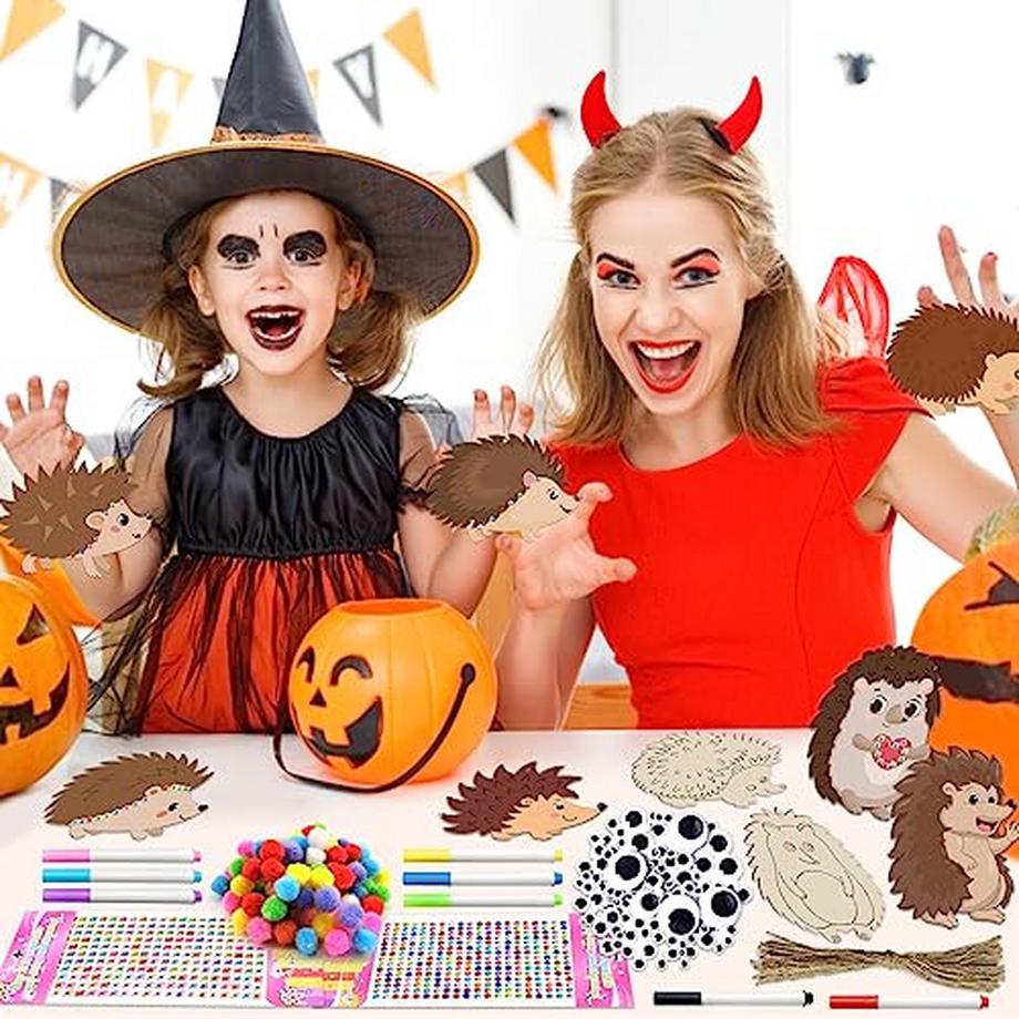 Activity-board  Igel-Bastelset für Kinder, 227-teiliges Igel-Bastelset aus Holz, Igel-Bastelsets zum Erntedankfest 