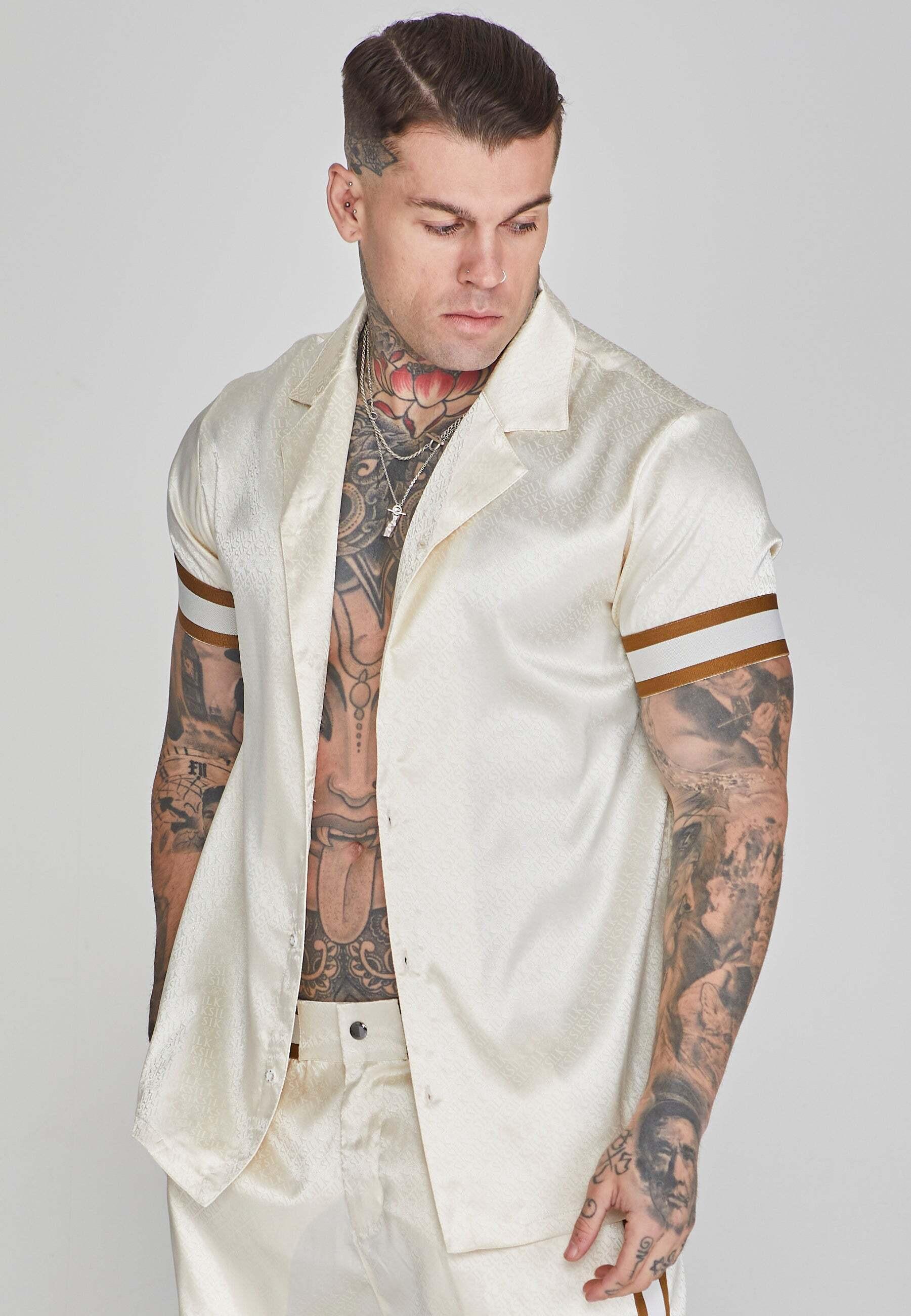 Image of Kurzarmhemd Resort Shirt In Ecru Unisex Beige XL