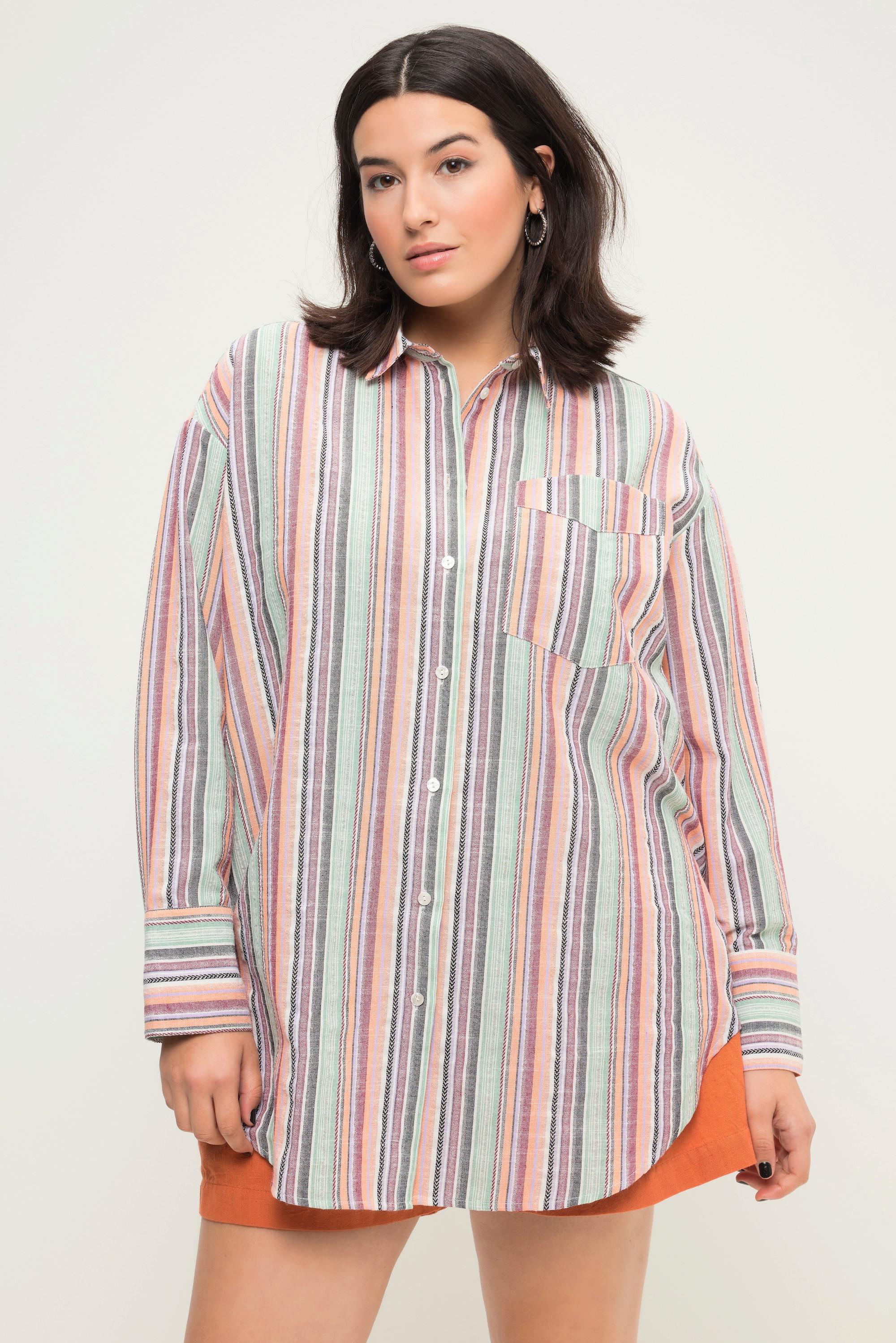 Studio Untold  Chemisier oversized à rayures, col de chemise et manches longues 