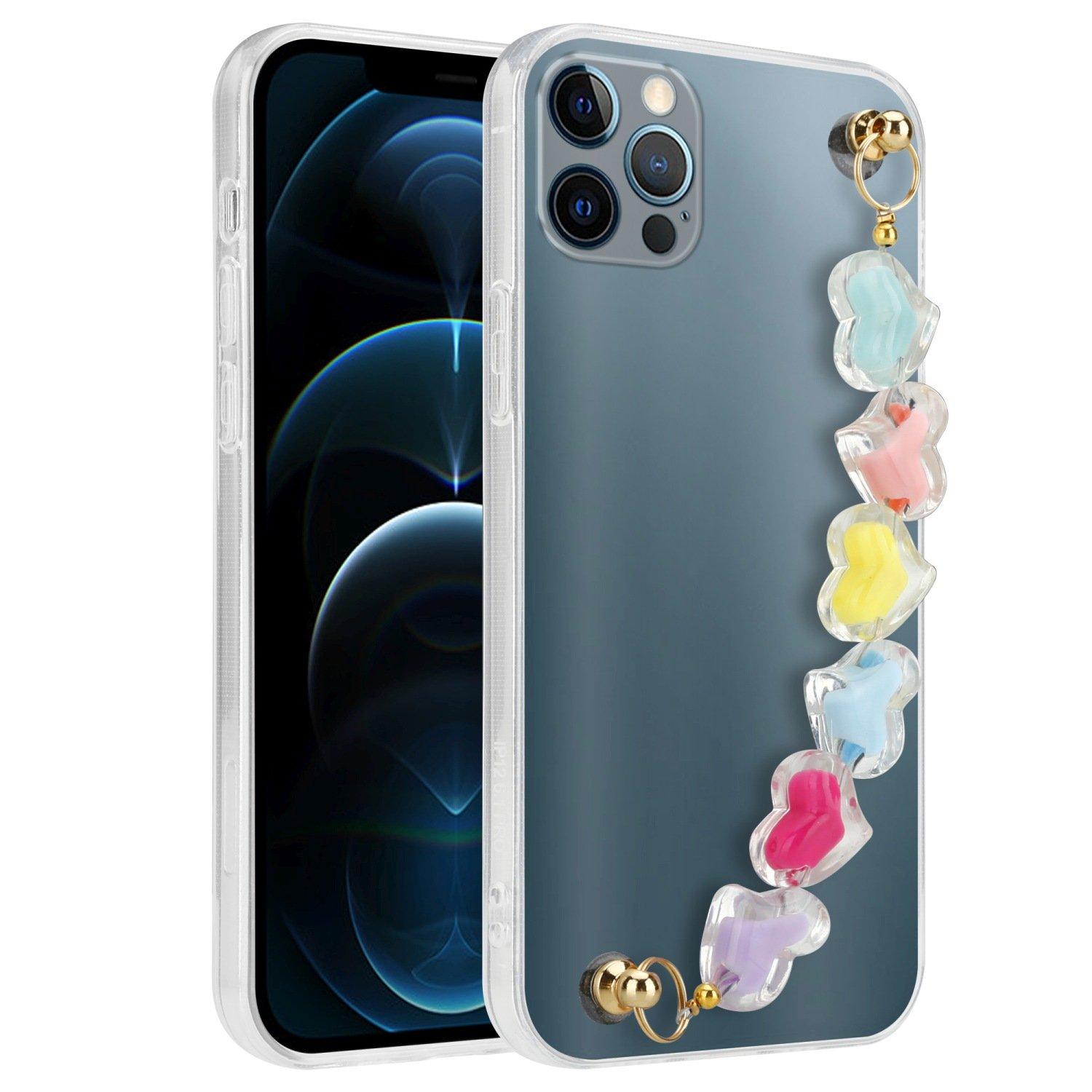 Cadorabo  Housse compatible avec Apple iPhone 12 PRO MAX - Coque de protection en silicone TPU flexible avec chaîne de poignet 