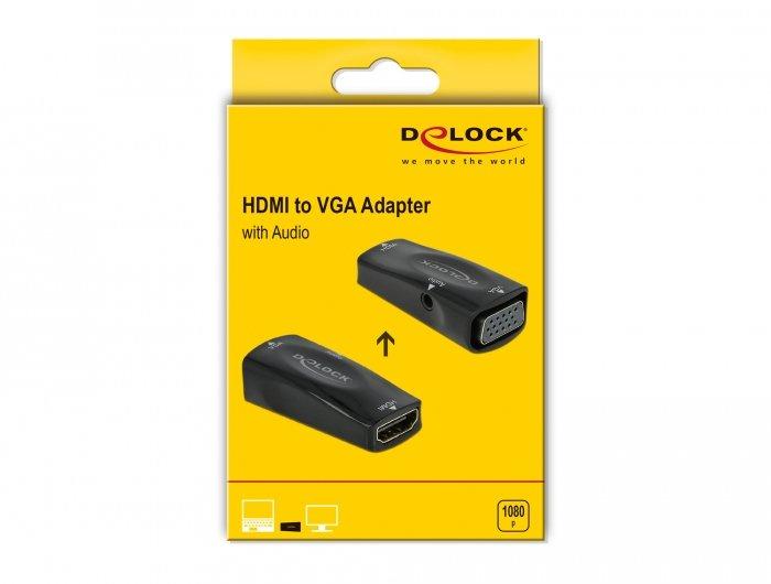 DeLock  DeLOCK 66560 câble vidéo et adaptateur HDMI Type A (Standard) VGA (D-Sub) Noir 