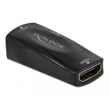 DeLOCK 66560 câble vidéo et adaptateur HDMI Type A (Standard) VGA (D-Sub) Noir