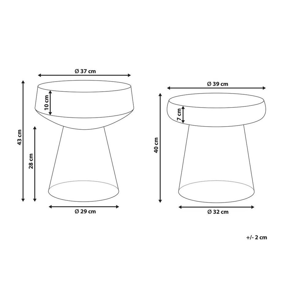 Beliani Tisch Set aus Glas Modern LAGUNA/CALDERA  