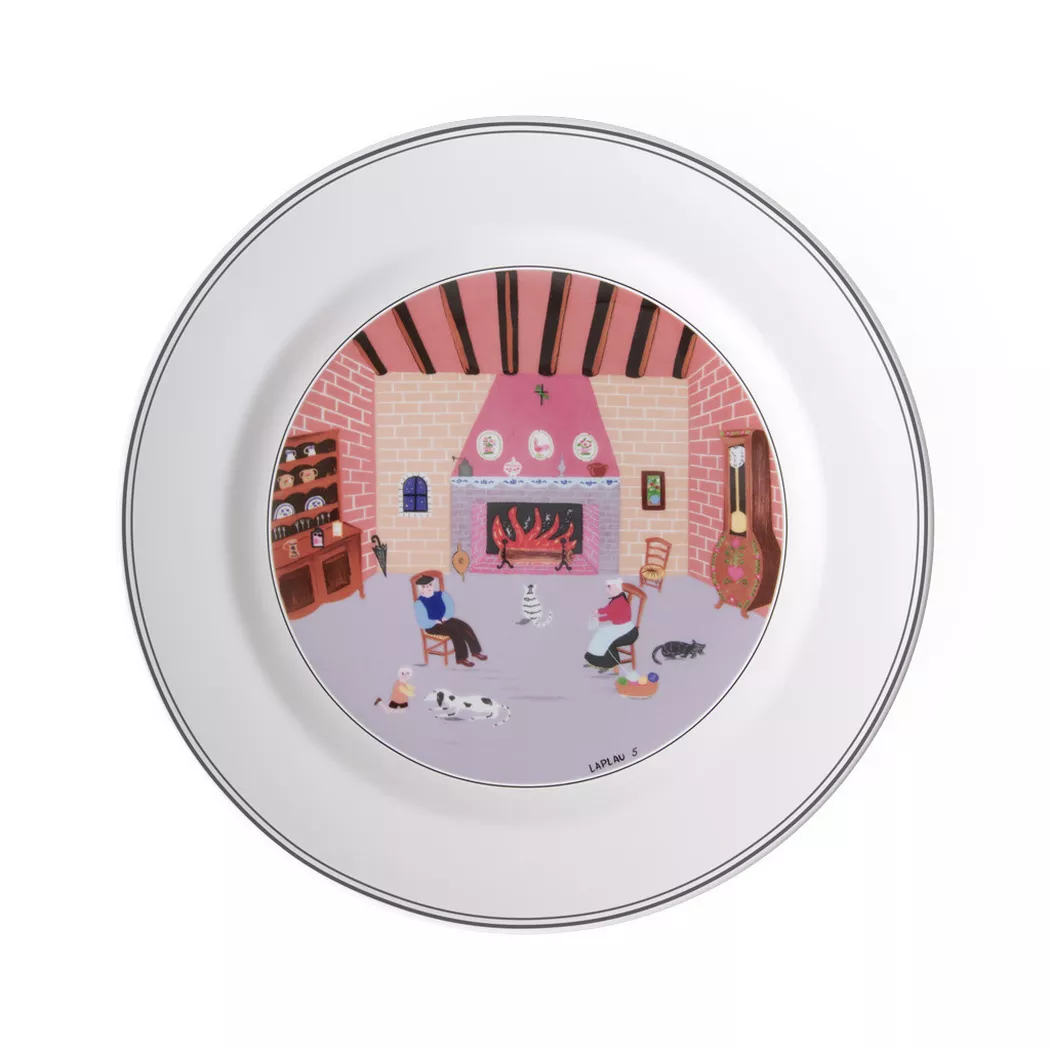 Villeroy & Boch Speiseteller "Speiseteller Kamin Design Naif ø 27 cm bunt"