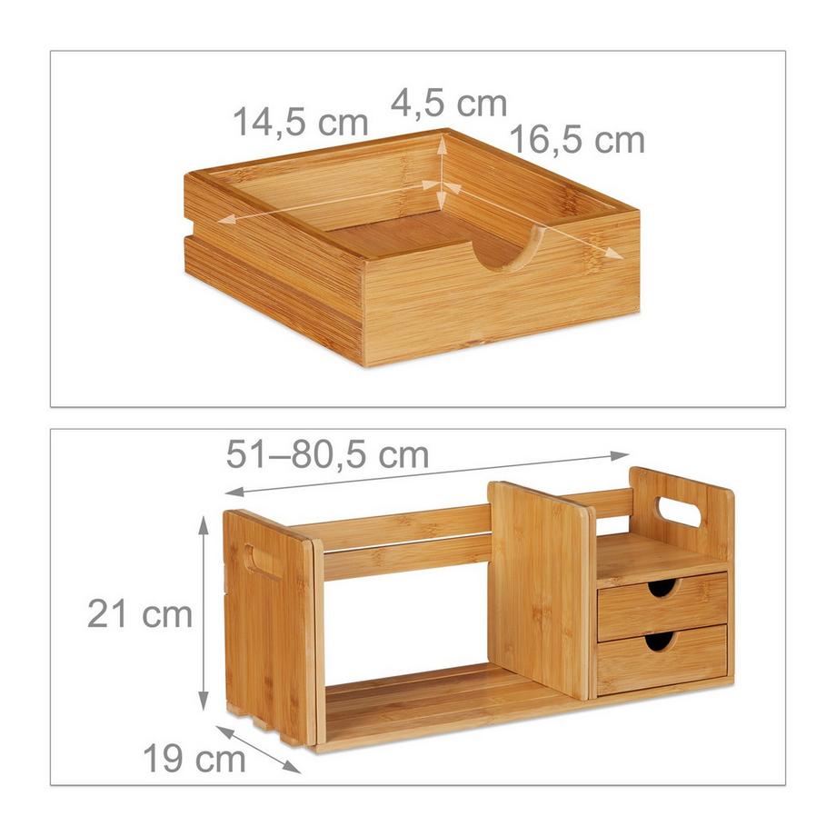 B2X Rangement de bureau en bambou  