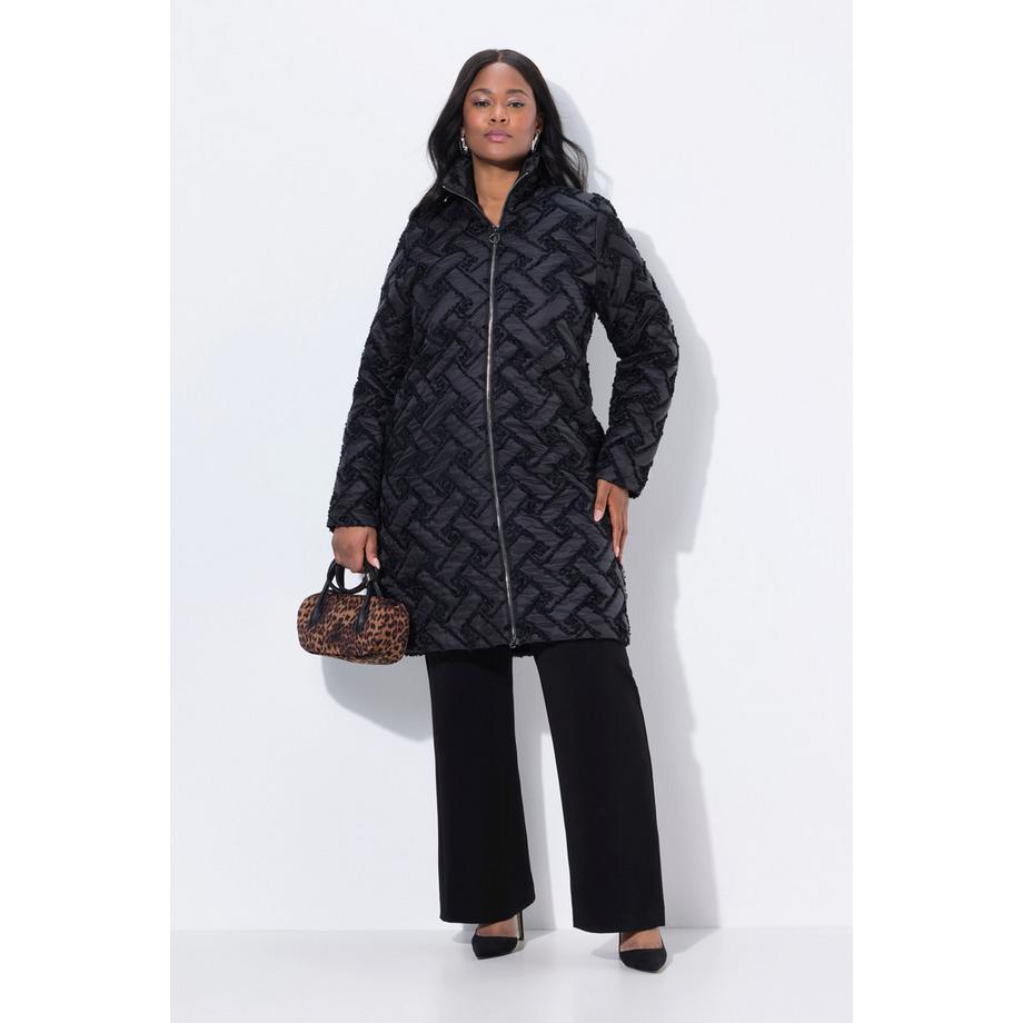 Ulla Popken Doudoune matelassée Col Montant Two-Tone Coupe Évasée  