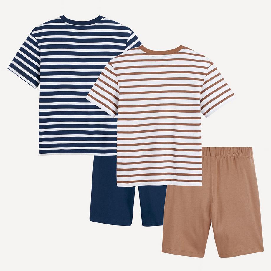 La Redoute Collections  Lot de 2 pyjashorts rayés en coton 