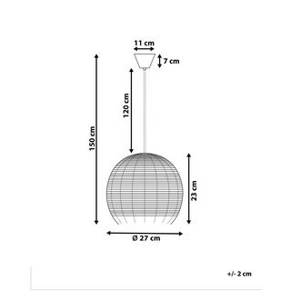 Beliani Lampe suspension en Rotin Rétro DRINO  