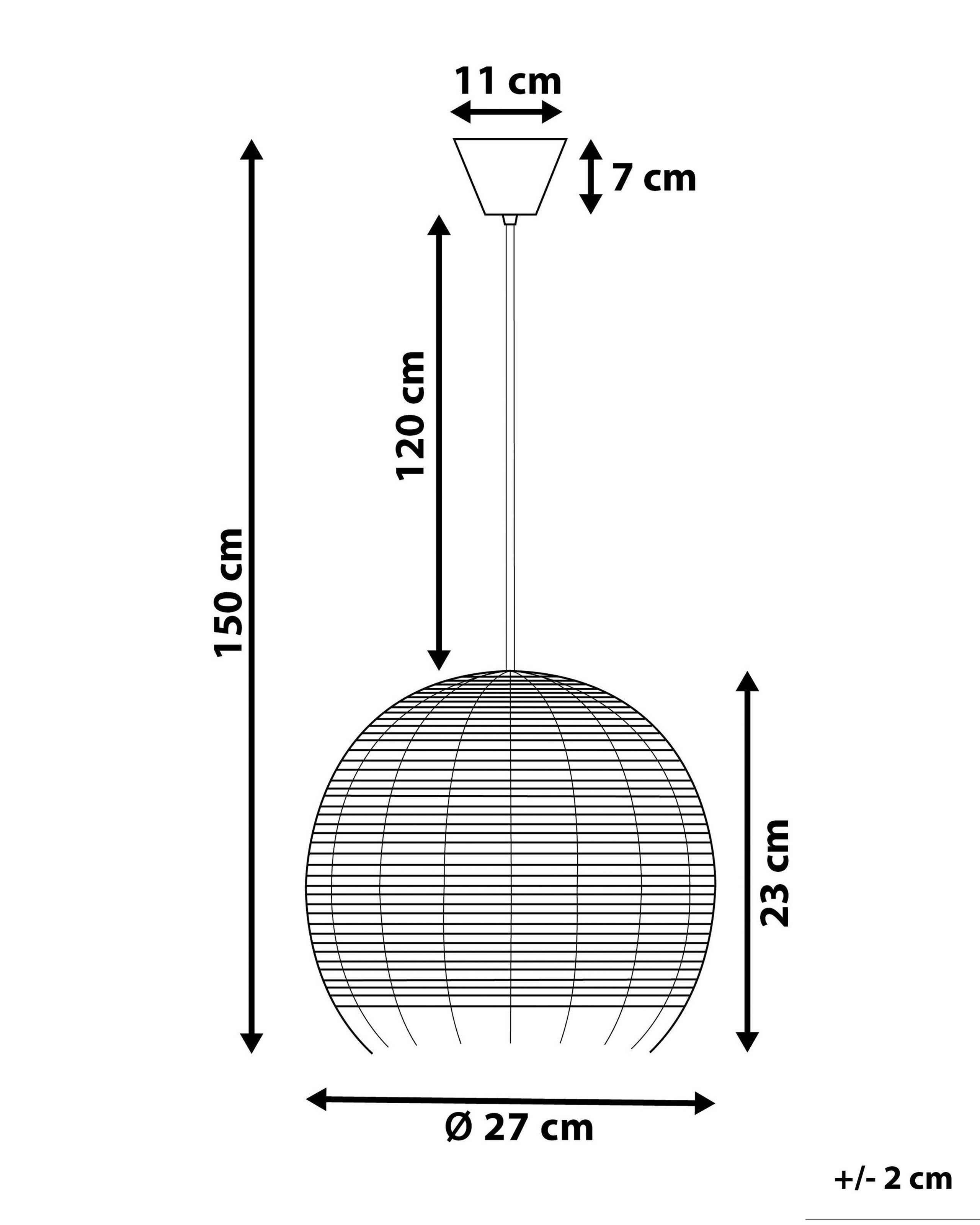 Beliani Lampe suspension en Rotin Rétro DRINO  