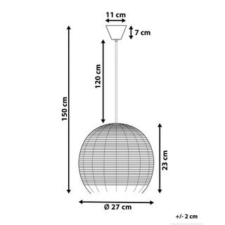 Beliani Lampe suspension en Rotin Rétro DRINO  