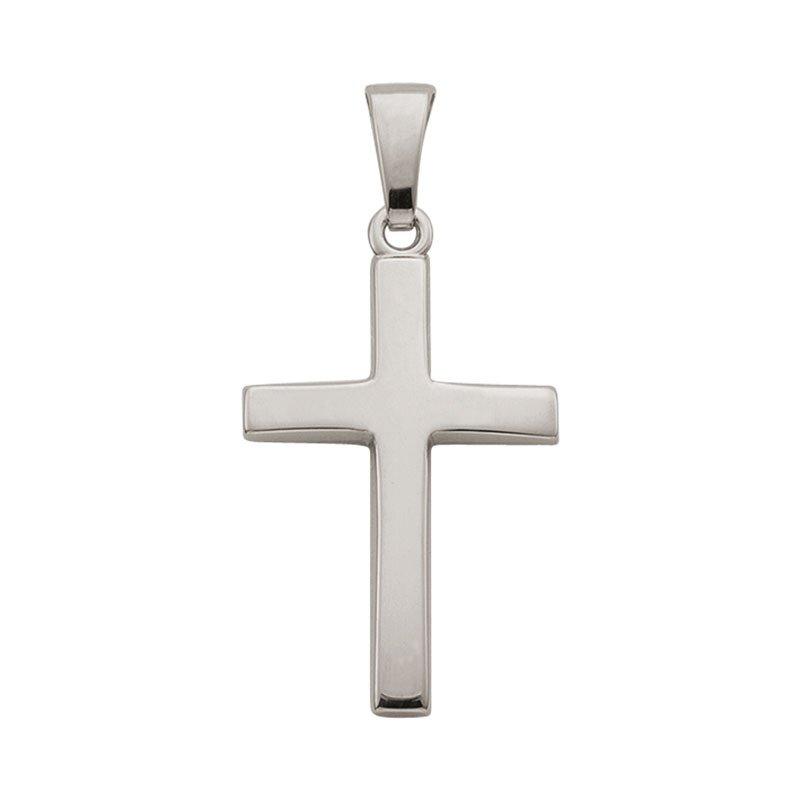 MUAU Schmuck  Pendentif croix or blanc 750, 24x12mm 