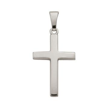 Pendentif croix or blanc 750, 24x12mm